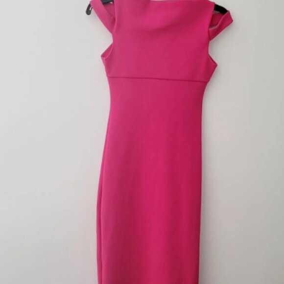 Chiara Boni La petite Robe Mariska Cold Shoulder Sheath Dress Pink Size 4 - Picture 4 of 4